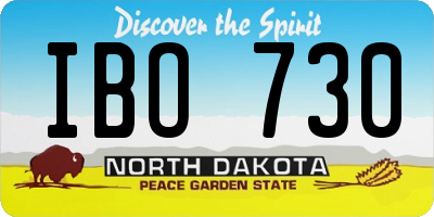 ND license plate IBO730