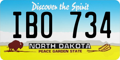 ND license plate IBO734