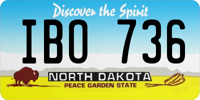ND license plate IBO736