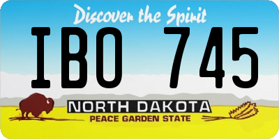 ND license plate IBO745