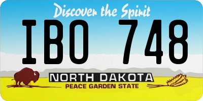 ND license plate IBO748