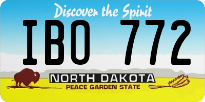 ND license plate IBO772