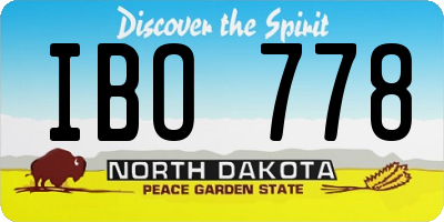 ND license plate IBO778