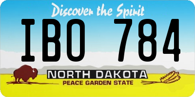ND license plate IBO784