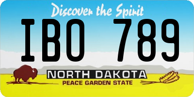 ND license plate IBO789