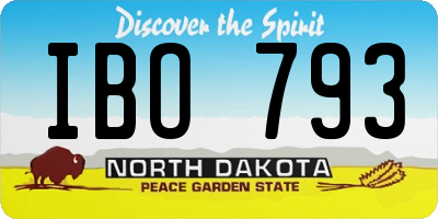 ND license plate IBO793