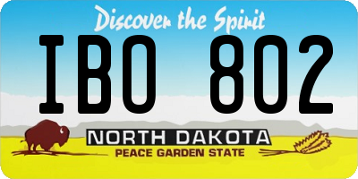 ND license plate IBO802