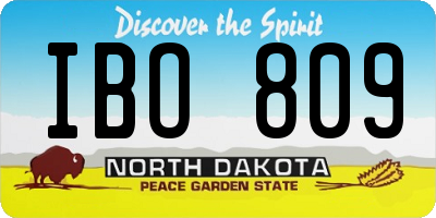 ND license plate IBO809