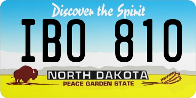 ND license plate IBO810
