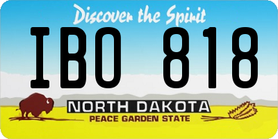 ND license plate IBO818