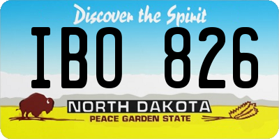 ND license plate IBO826