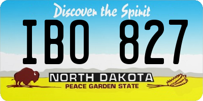ND license plate IBO827