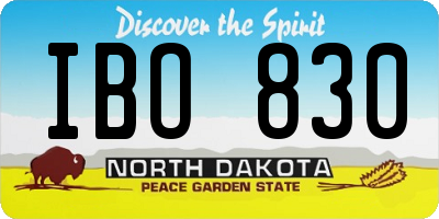 ND license plate IBO830