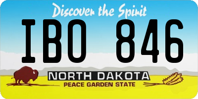 ND license plate IBO846