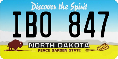 ND license plate IBO847