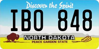 ND license plate IBO848