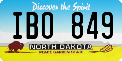 ND license plate IBO849