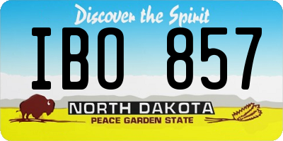 ND license plate IBO857