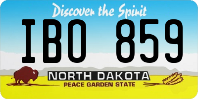 ND license plate IBO859