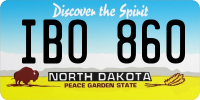 ND license plate IBO860