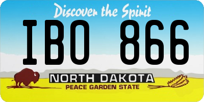 ND license plate IBO866