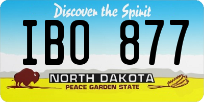 ND license plate IBO877