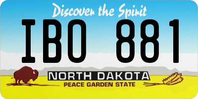 ND license plate IBO881