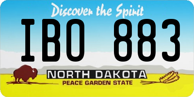 ND license plate IBO883