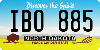 ND license plate IBO885