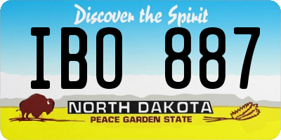ND license plate IBO887