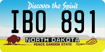 ND license plate IBO891