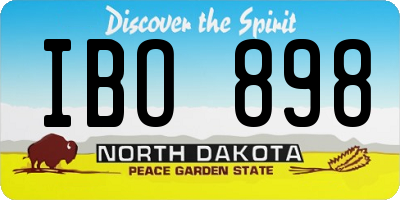 ND license plate IBO898