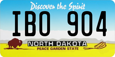 ND license plate IBO904