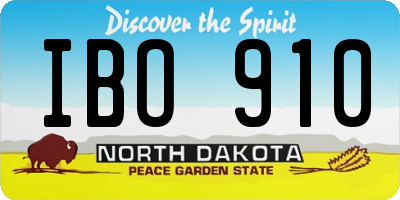 ND license plate IBO910