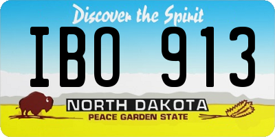 ND license plate IBO913