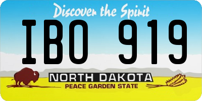 ND license plate IBO919