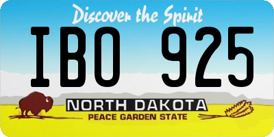 ND license plate IBO925
