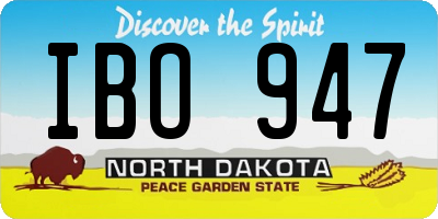 ND license plate IBO947