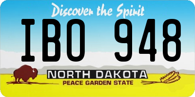 ND license plate IBO948