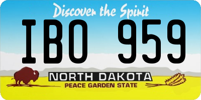 ND license plate IBO959