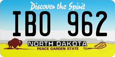 ND license plate IBO962