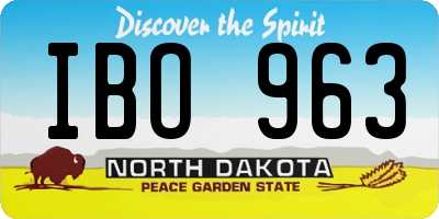 ND license plate IBO963