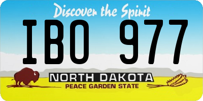 ND license plate IBO977