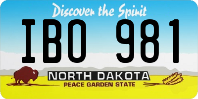 ND license plate IBO981
