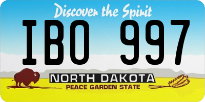 ND license plate IBO997