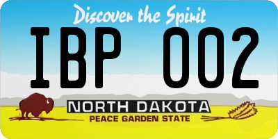 ND license plate IBP002