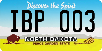 ND license plate IBP003