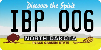 ND license plate IBP006