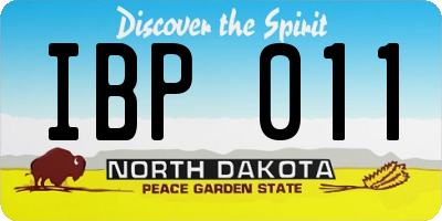 ND license plate IBP011
