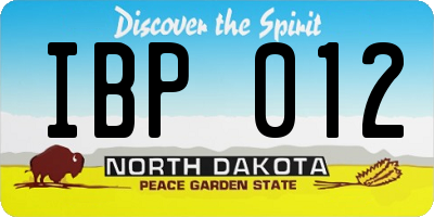 ND license plate IBP012